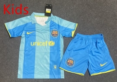 Retro Version 07-08 Season Barcelona Away Blue Kids/Youth Soccer Uniform-5074