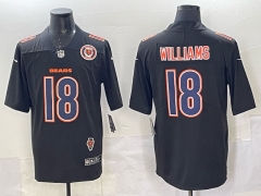 NFL Fashion Chicago Bears Black #18 Jersey(Logo6)-0840