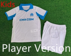 Player version 2025-26 Olympique de Marseille Away White kids Soccer Uniform-9926