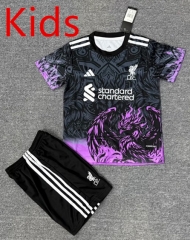 Special Version 2025-26 Liverpool Black&Purple Kids/Youth Soccer Uniform-4247