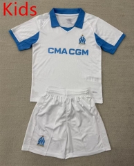 2025-26 Olympique de Marseille Home White kids Soccer Uniform-AY