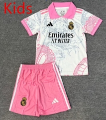2025-2026 Special Edition Real Madrid Pink&White Kids/Youth Soccer Uniform-4247