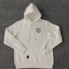 2024-25 Manchester City White Thailand Tracksuit Top With Hat-LH