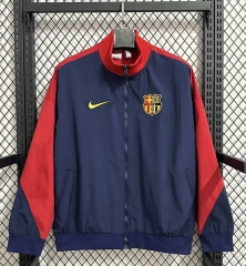 2025-26 Barcelona  Royal Blue Embroidered Soccer Trench Coat-9812