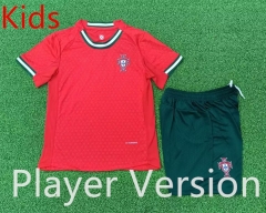 Player Version 2025-26 Portugal Home Red  Kids/Youth Soccer Uniform-9926
