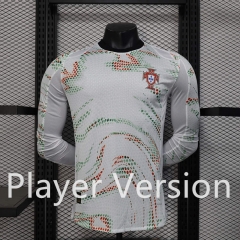 Player Version 2025-26  Portugal Away White LS Thailand Soccer Jersey AAA-888
