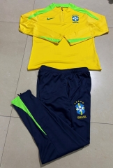 25-26 Brazil Yellow Thailand Soccer Tracksuit-411