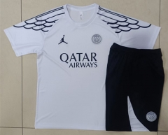 25-26 Jordan Paris White Inkjet Short-sleeve Thailand Soccer Tracksuit -815