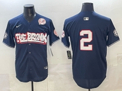 MLB New York Yankees 4th Generation Joint Version Royal Blue #2 Jersey(Logo 3)-0840