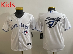 MLB Toronto Blue Jays White Kids/Youth Jersey(Logo 4)-0840