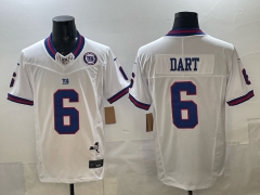 NFL New York Giants Retro Version 5th Generation White #6 Jersey(Logo 1)-0840