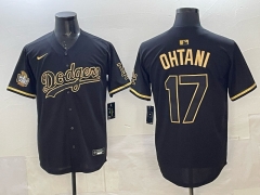 2025 5th Generations of fashion New MLB Los Angeles Dodgers Black&Gold#17 Jersey(Logo 6)-0840