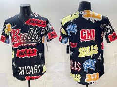 Chicago Bull Black NBA  MLB  Button cardigan-0840