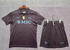 2025-26 Napoli 2nd Away Black Soccer Uniform-718