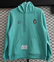 (S-3XL) Retro Small Embroidery Style Real Madrid Green Thailand Tracksuit With Hat-CS