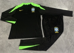 25-26 Brazil Black Thailand Soccer Tracksuit-411