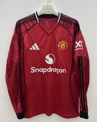 (S-4XL)25-26 Manchester United Home Red LS Thailand Soccer Jersey AAA-9268
