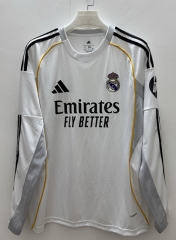 (S-4XL)2025-2026 Real Madrid Home White LS Thailand Soccer Jersey AAA-9268