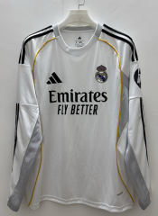 (S-4XL)2025-2026 Real Madrid Home White LS Thailand Soccer Jersey AAA-9268