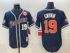 Retro Version MLB San Diego Padres Royal Blue#19 Jersey(Logo 1)-0840