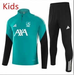 25-26 Liverpool Black&Green Kids/Youth Thailand Soccer Tracksuit-4691