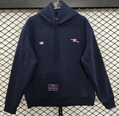 (S-3XL) Retro Small Embroidery Style Arsenal Royal Blue Thailand Tracksuit With Hat-CS