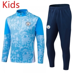 2025-2026 Manchester City Light Blue Kids/Youth Soccer Tracksuit-411