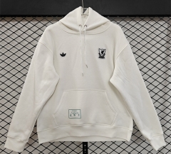 (S-3XL) Retro Small Embroidery Style Liverpool White Thailand Tracksuit With Hat-CS