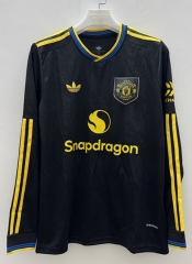 (S-4XL)25-26 Manchester United 2nd Away Black LS Thailand Soccer Jersey AAA-9268