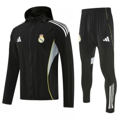 2025-2026 Real Madrid Black Thailand Soccer Jacket Uniform(With Hats)-4627