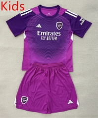 2025-26 Arsenal Goalkeeper Purple Kids/Youth Soccer Uniform-AY