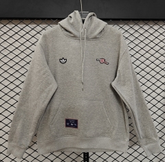 (S-3XL) Retro Small Embroidery Style Arsenal Gray Thailand Tracksuit With Hat-CS