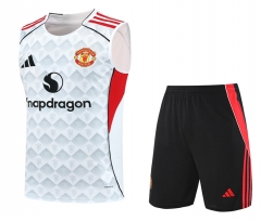 2025-2026 Manchester United White Thailand Training Vest Uniform-418