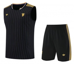 2025-26 Manchester United Black Thailand Vest Soccer Uniform-418