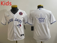 MLB Toronto Blue Jays White Kids/Youth Jersey(Logo 3)-0840