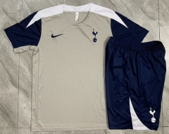 2025-2026 Tottenham Hotspur Light Gray Short-sleeved Thailand Soccer Tracksuit-815