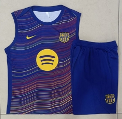 2025-26 Barcelona Colorful Blue Thailand Vest Soccer Tracksuit-815