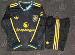 2025-26 Manchester United 2nd Away Black Kids/Youth LS Soccer Uniform-507