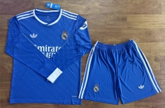 2025-26 Real Madrid 2nd Away Blue LS Soccer Uniform-709