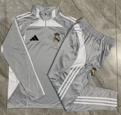 25-26 Real Madrid Gray&White  Thailand Soccer Tracksuit-815