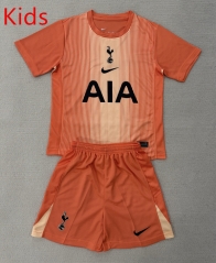 2025-26 Tottenham Hotspur Goalkeeper Orange Kids/Youth Soccer Uniform-AY