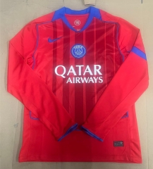 (s-4xl)2025-26 Paris SG 2nd Away Red LS Thailand Soccer Jersey AAA-422