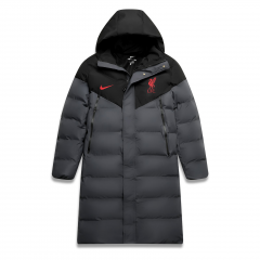2025-26 Liverpool Grey& Black Thailand Soccer Coat With Hat-1836