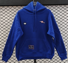 (S-3XL) Retro Small Embroidery Style Arsenal Blue Thailand Tracksuit With Hat-CS