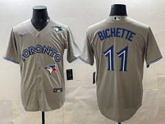 MLB Toronto Blue Jays Light Gray#11 Jersey(Logo 1)-0840