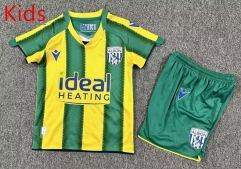 25-26 West Bromwich Albion Away Yellow&Green Kids/Youth Soccer Uniform-7809