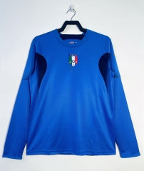 Retro Version 2006 Italy Home Blue LS Thailand Soccer Jersey AAA-811