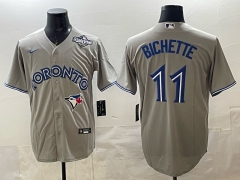 MLB Toronto Blue Jays Light Gray#11 Jersey(Logo 3)-0840
