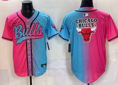 Chicago Bull Blue&Pink NBA  MLB  Button cardigan-0840