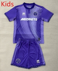 2025-2026 Sheffield United 2nd Away Purple Kids/Youth Soccer Uniform-AY